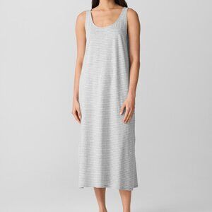 Eileen Fisher Striped Organic Cotton Jersey Tank Sleep Dress
